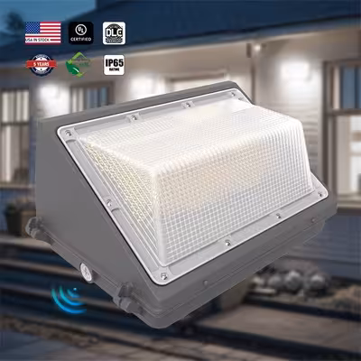 DLC UL High Quality 120W Outdoor Waterproof LED Wall Pack Light Aluminum Body Pohotocell for Certification Garden Street